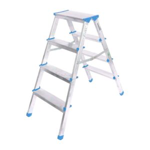 4+4 ÇİFT BASAMAKLI ALÜMİNYUM METAL MERDİVEN YÜKSEKLİK = 92CM BAŞ GENİŞLİK = 8CM (5286)