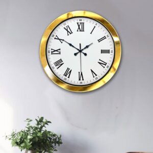 36 cm Gold Metal Roma Rakamlı Duvar Saati