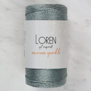 Loren Macrame Sparkle Simli Yeşili El Örgü İpi - R
