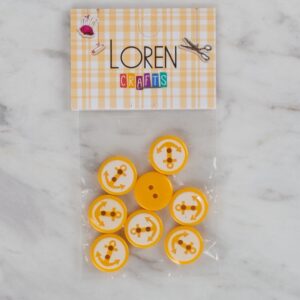 Loren Crafts 8 li Sarı Çapa Düğme - 607