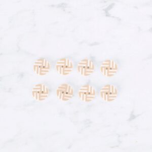 Loren Crafts 8 li Çizgili Bej Rengi Düğme - 0297