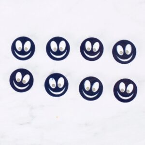 Loren Crafts 8 li Gülen Yüz Siyah Düğme - 0522