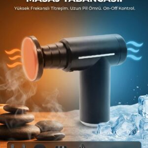 Şarjlı Masaj Tabancası Boyun Sırt ve İçin Sıcak Soğuk Başlıklı Masaj Aleti Sporcu Masaj