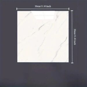 Beyaz Mermer Desenli Alüminyum Plastik Du Sticker (30*30)