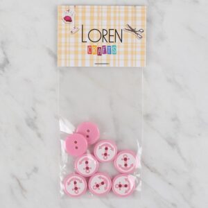 Loren Crafts 8 li Pembe Çapa Düğme - 608