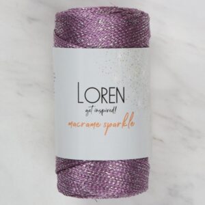 Loren Macrame Sparkle Simli Mor El Örgü İpi - RM 7