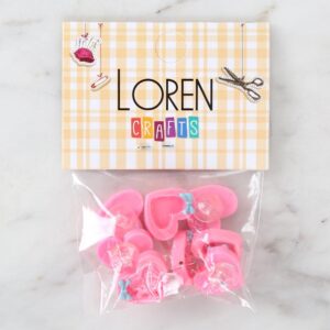 Loren Crafts Pembe 8'li Düğme - 3016