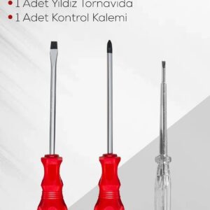 3'lü Tornavida Seti (düz Tornavida + Yıldız Tornavida + Kontrol Kalemi)