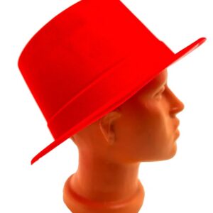 Kırmızı Renk Plastik Nubuk Kadife Flok Kaplama Fötr Şapka 11 Cm