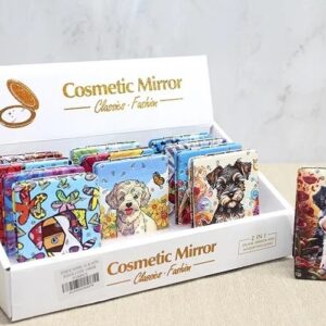 Sevimli Köpek Tasarımıyla Taş İşlemeli İnce El Aynası Dikdörtgen