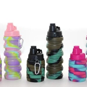 Katlanabilir Portatif Silikon Su Şişesi 500 Ml