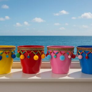 NF Dekoratif Saksı Akdeniz MAVİ  Tekli