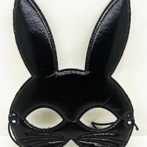 Siyah Renk Kumaş Malzemeden İmal Eva Tavşan Maskesi 19x15 Cm