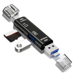 ANKAVERSE® 5 In 1 Çok Fonksiyonlu USB 2.0 Micro Sd Kart Okuyucu - Usb/micro Usb/type-C Çıkışlı, Otg Çevirici