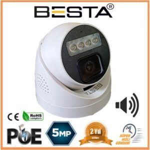 5 MP IP POE WARM LED Dahili Mikrofonlu Dome Güvenlik Kamerası KD-5250WB